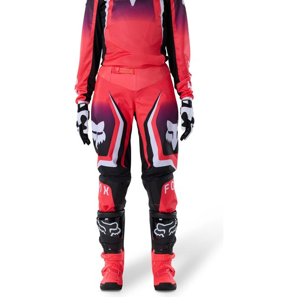Pantalon de Motocross 180 Frame Femmen Fox, rose de face
