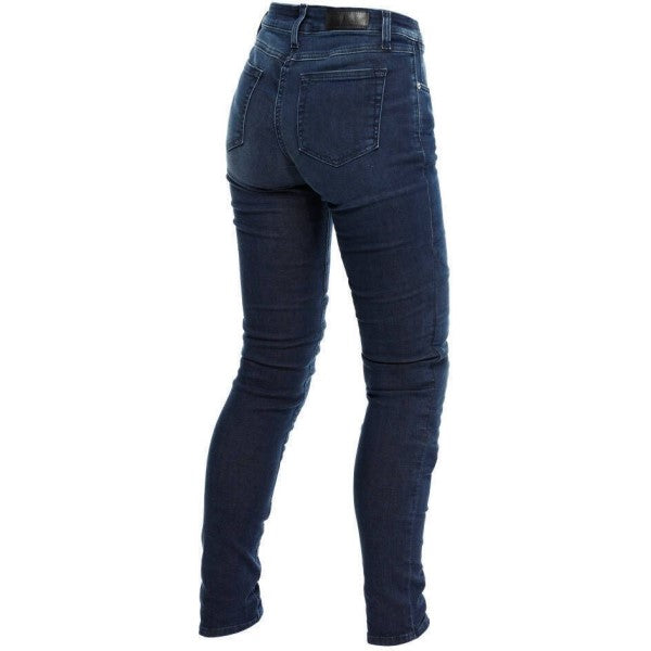 Jean de Moto Skinny Denim Brossé Tex Femme Bleu Derrière - Liquidation 