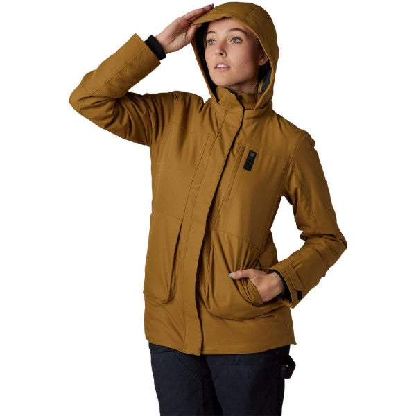 Manteau Polarizing Parka Femme Jaune avec capuchon de face