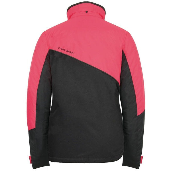 Manteau de Motoneige Powder Femme Noir/Rose, de dos