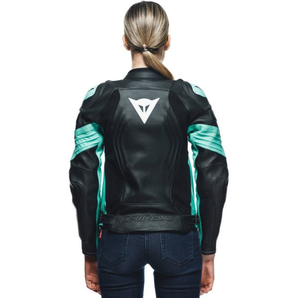 Manteau de Moto Dainese Racing 4 Femme Aqua Modèle Dos