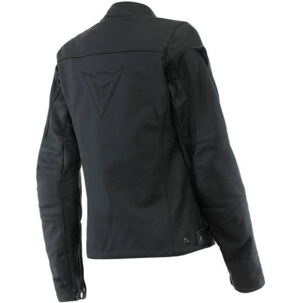 Manteau de Moto en Cuir Perforé Razon 2 Femme Noir Dos - Liquidation