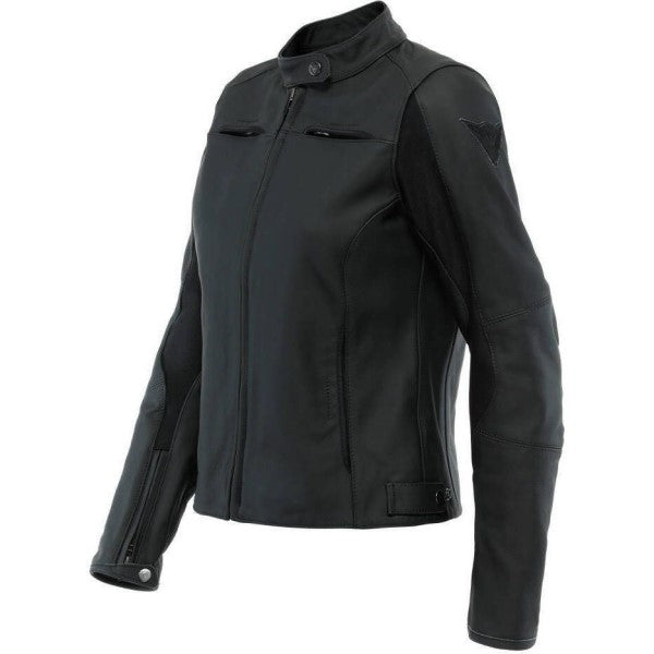 Manteau de Moto en Cuir Perforé Razon 2 Femme Noir - Liquidation