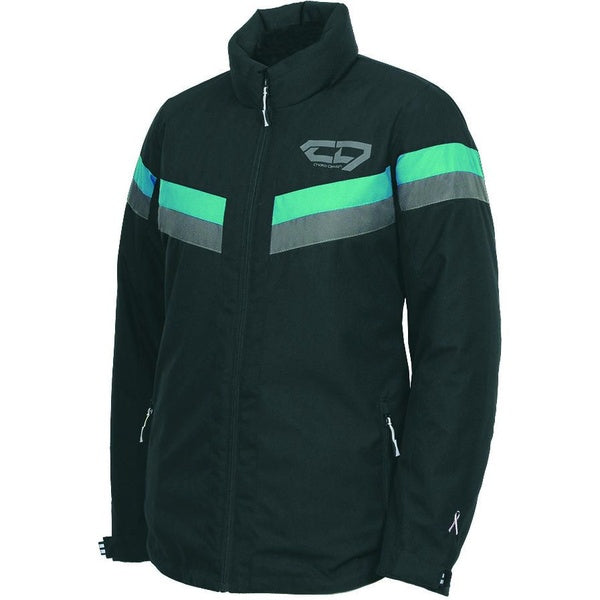 Manteau de Motoneige Sub Zero Femme Noir/Vert, de face