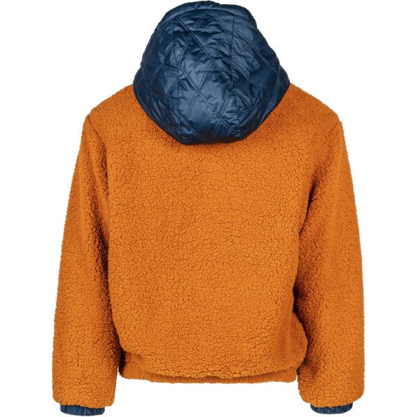 Coton ouatés Super Sherpa Fleece Femme Orange/Bleu de dos