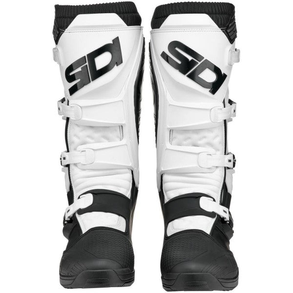 Bottes de Motocross X Power SC Blanc/Noir en paire de face