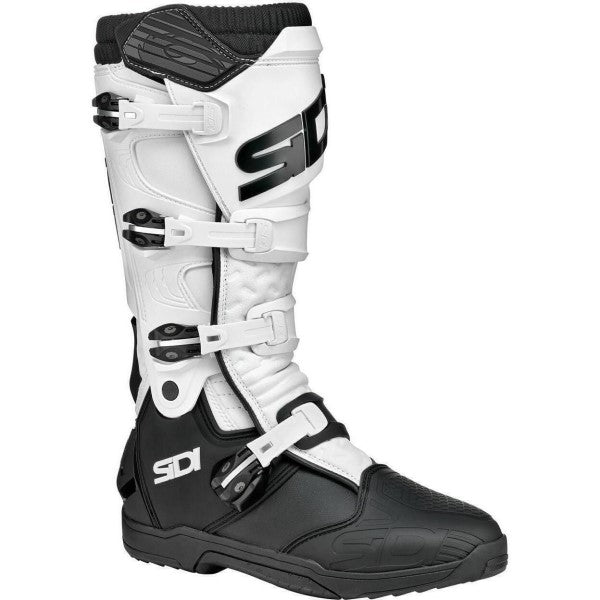 Bottes de Motocross X Power SC Blanc/Noir incliné de face