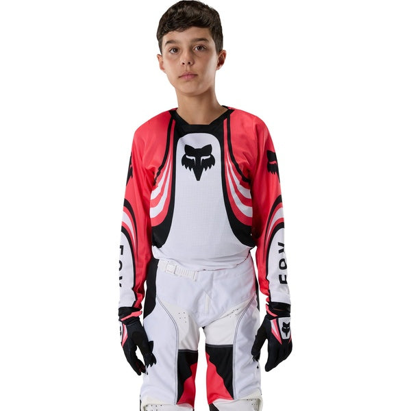 Chandail de Motocross 180 Draft Junior/Fox/ blanc, rose, de face