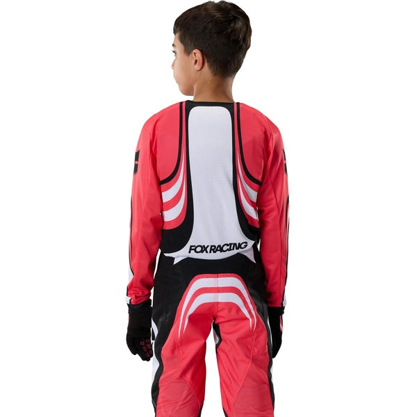Chandail de Motocross 180 Draft Junior/Fox/ blanc, rose, de dos