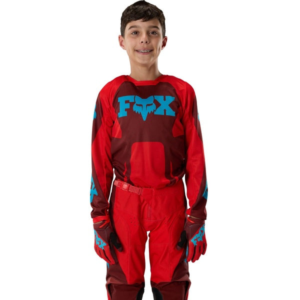 Chandail de Motocross 180 Raid Junior/Fox, rouge, de  face