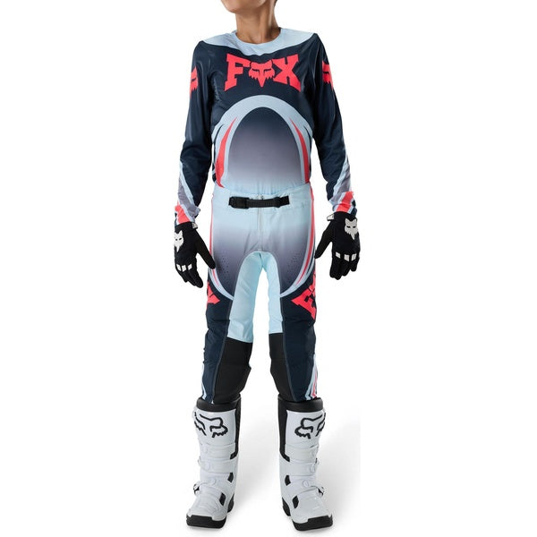 Pantalon de Motocross Flexair Arc Junior, Fox; bleu, de face
