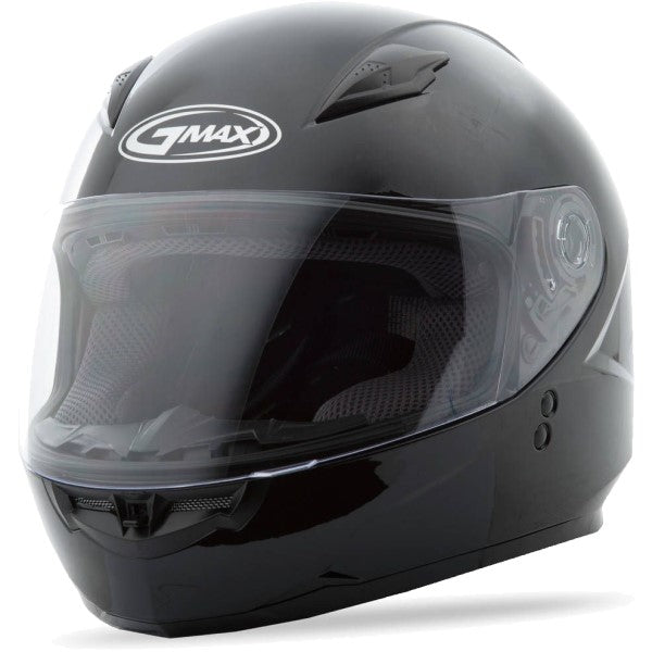 Casque Intégral de Moto GM49Y Junior Noir incliné de face