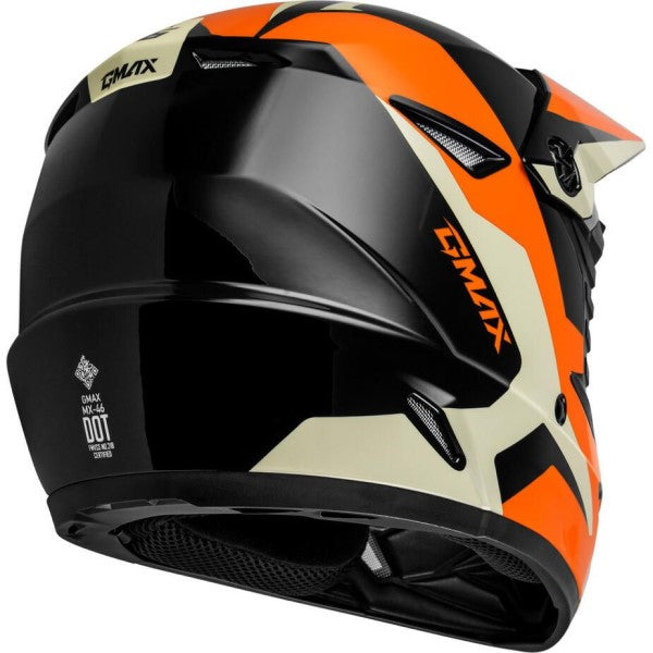 Casque de Motocross MX46Y Cyclus Junior Orange/Noir incliné de dos