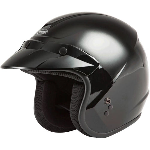 Casque Ouvert de Moto OF2 Noir incliné de droite
