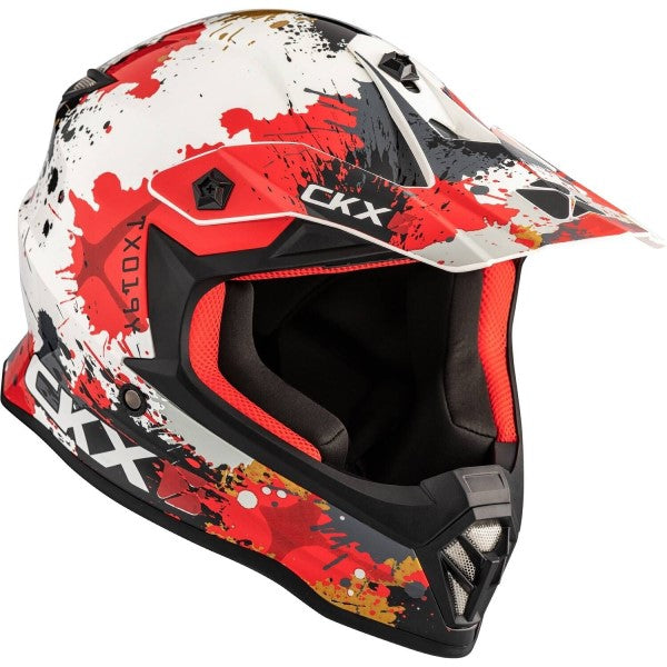 Casque de Motocross TX019Y Blast Junior Or/Orange incliné de gauche