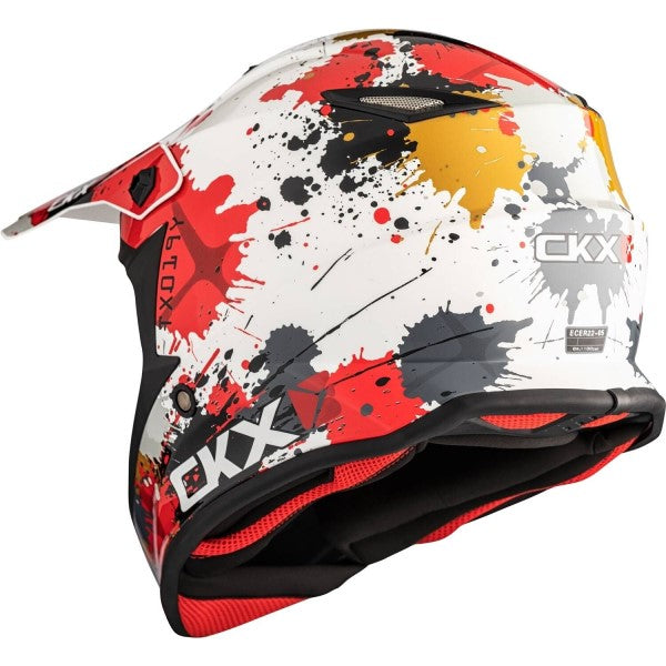 Casque de Motocross TX019Y Blast Junior Or/Orange incliné de dos