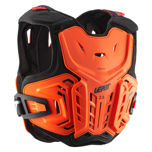 Plastron de Motocross 2.5 Junior Noir/Orange de face