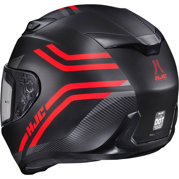 Casque Intégral de Moto i10 Strix Noir/Rouge incliné de dos