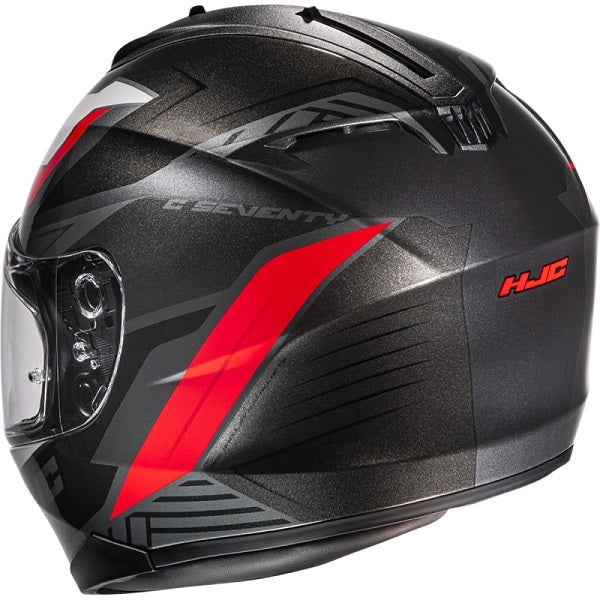 Casque Intégral de Moto C70 Silon Gris/Rouge incliné de dos