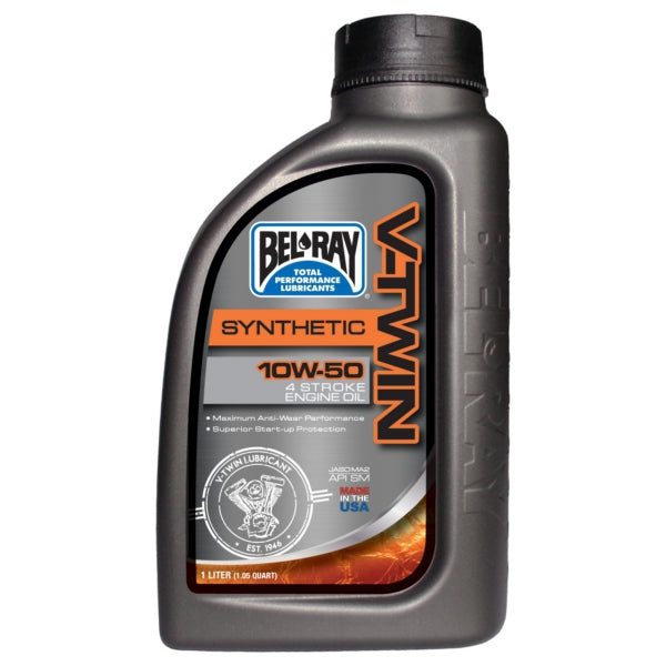 Huile Bel-Ray 10w50 Semi-Synthétique 4T V-Twin||Bel-Ray V-Twin Synthetic Engine Oil