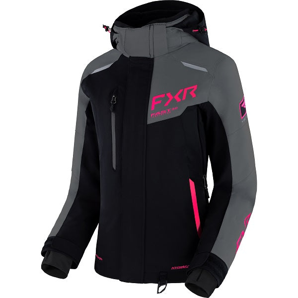 Manteau de Motoneige Renegade FX noir fuchsia, de face