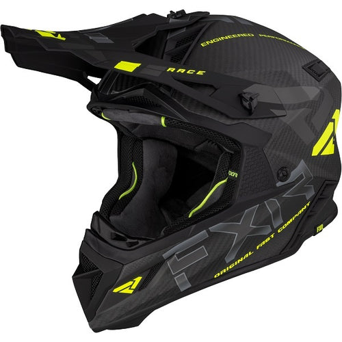 Casque de Snowcross Helium Carbon Avec Boucle en D Haute Visibilité