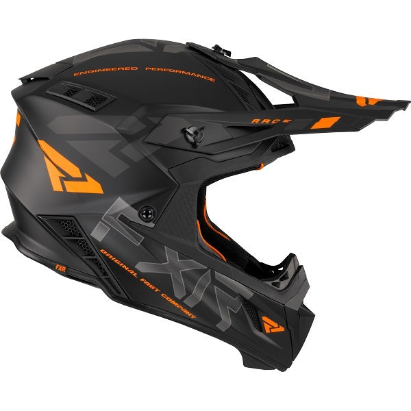 Casque de Snowcross Helium Race Avec Boucle en D Noir/Orange Droite