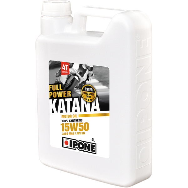 IPONE 4-Takt Motorradöl 10W60 Full Power Katana | 100 % Synthetisch Mit Estern | Für Besseres Schalten & Leistung | 1 Liter