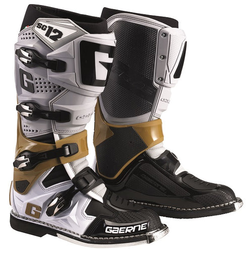 Bottes de Motocross Gaerne SG 12 Blanche Or