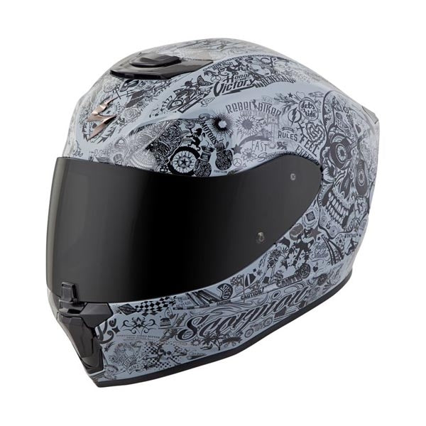 Casque Intégral de Moto EXO-R420 Shake Gris incliné de droite