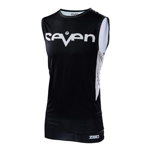 Chandail de Motocross Sans-Manche Zero Staple Over Noir/Blanc de face