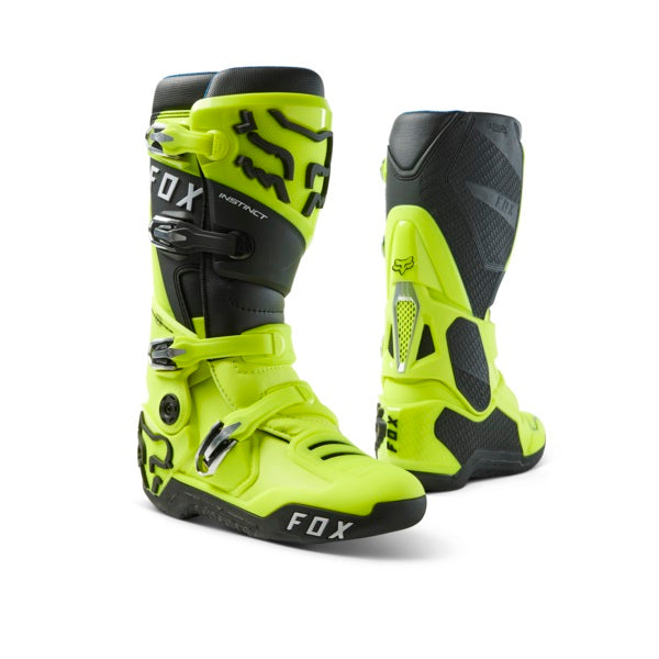 Bottes de Motocross Instinct jaune, de face