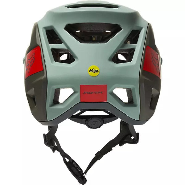 Casque de Vélo Ouvert FOX Speedframe Pro Blocked Vert Eucalyptus Arrière