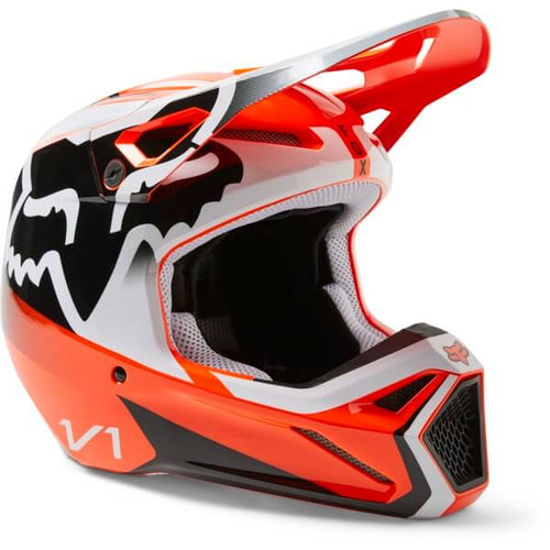 Casque de Motocross V1 Leed Junior Orange de face
