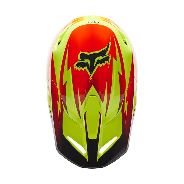 Casque V1 Statk Junior Rouge/Jaune Dessus