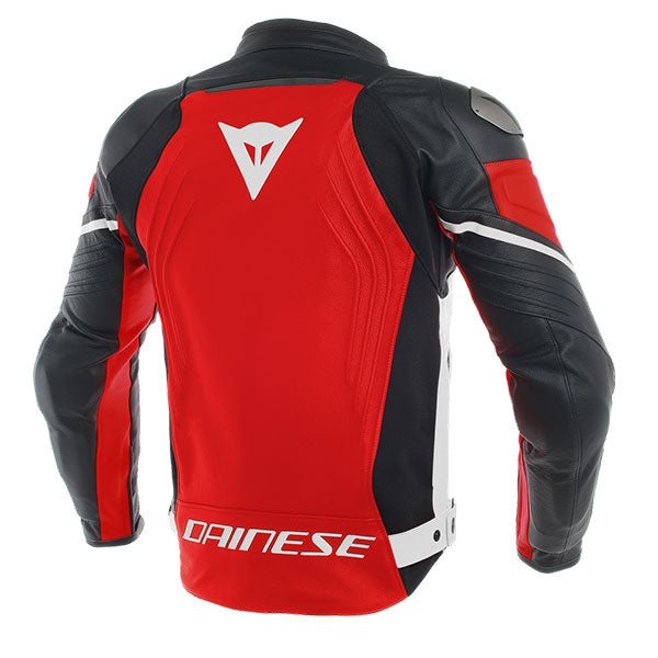 Manteau en Cuir Racing 3 Rouge de Dos