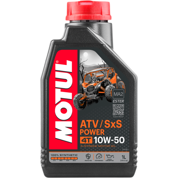 Huile Motul 10w50 100% Synthétique ATV/SxS||Motul 10w50 100% Synthetic ATV/SxS Oil