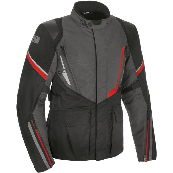 Manteau de Moto Montréal 4.0|Noir et rouge, de face