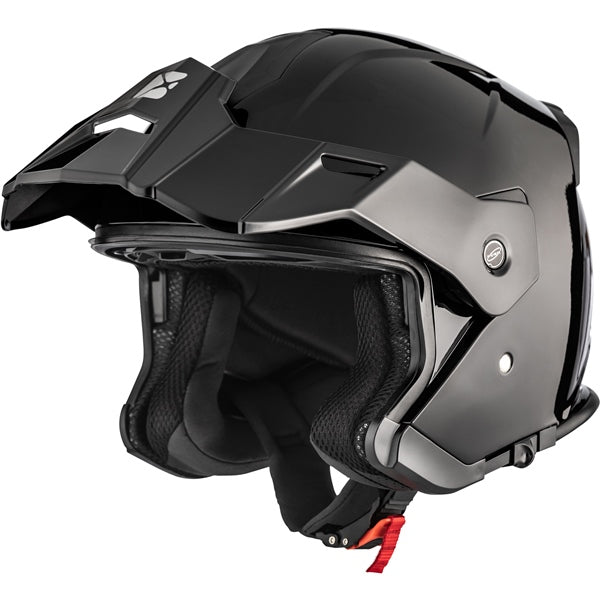 Casque Ouvert de Moto Razor-X Solid Noir, coté gauche