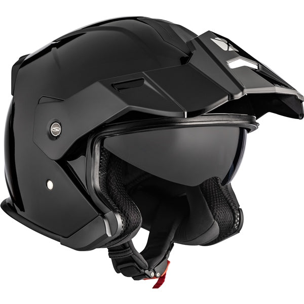 Casque Ouvert de Moto Razor-X Solid Noir, visière