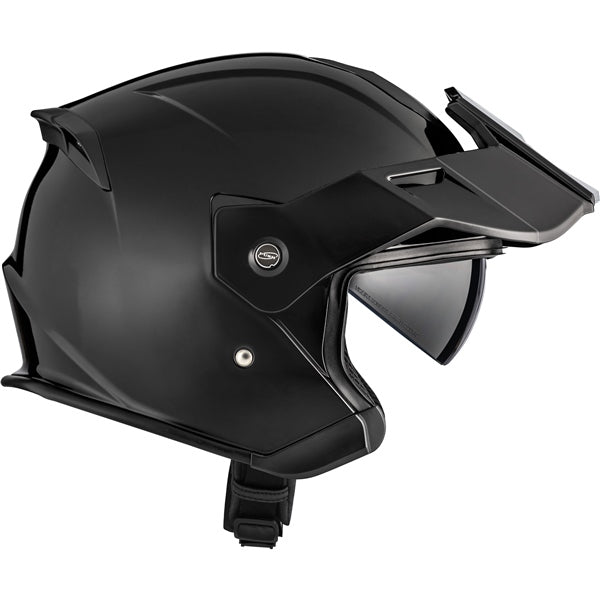 Casque Ouvert de Moto Razor-X Solid Noir, côté droit