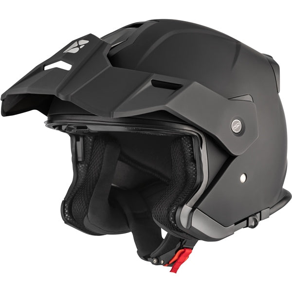 Casque Ouvert de Moto Razor-X Solid Noir Mat, côté gauche