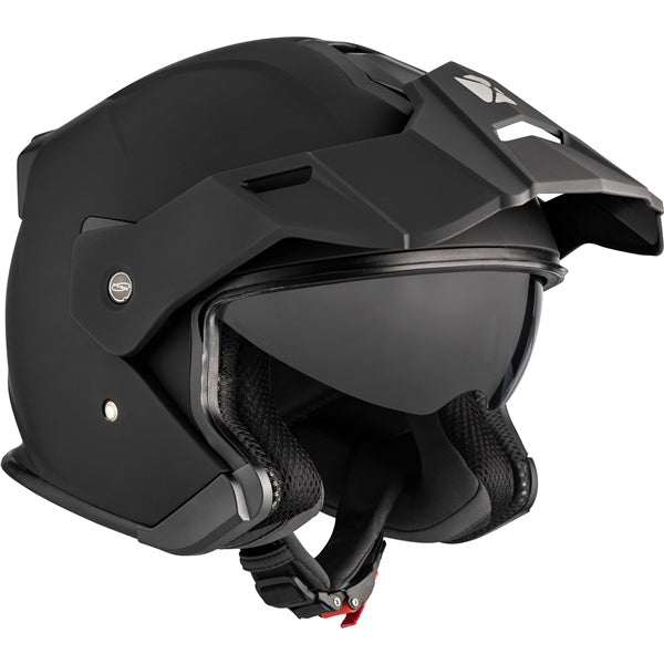 Casque Ouvert de Moto Razor-X Solid Noir Mat, visière