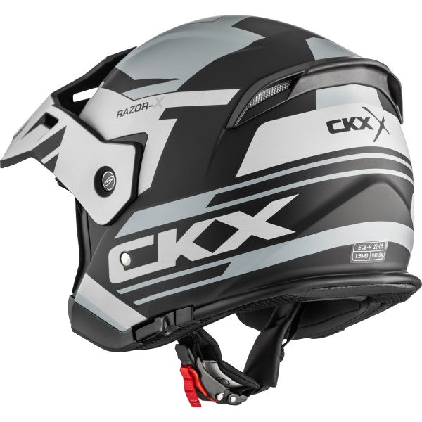 Casque Ouvert de Moto Razor X Slant, gris  derrière 