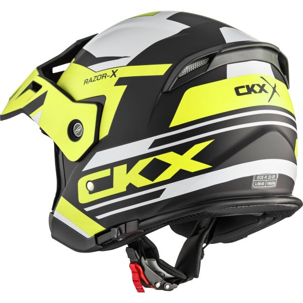 Casque Ouvert de Moto Razor X Slant| jaune derrière 