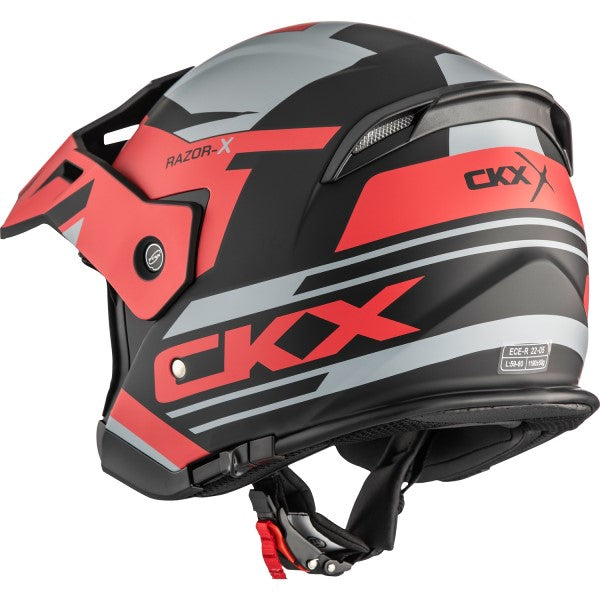 Casque Ouvert de Moto Razor X Slant| Rouge derrière 