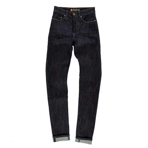 Jean de Moto Cafe Racer Femme Noir, de face