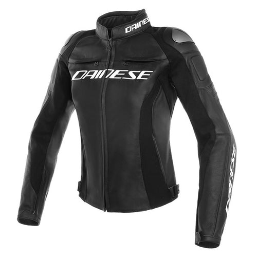 Manteau de Cuir Racing 3 pour Femmes Noir