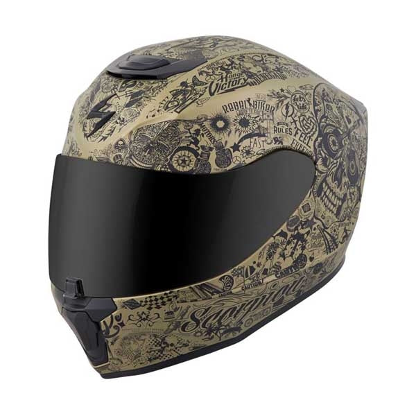 Casque Intégral de Moto EXO-R420 Shake Or incliné de droite