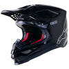 Casque de Motocross Supertech M10 Solid Noir incliné de face